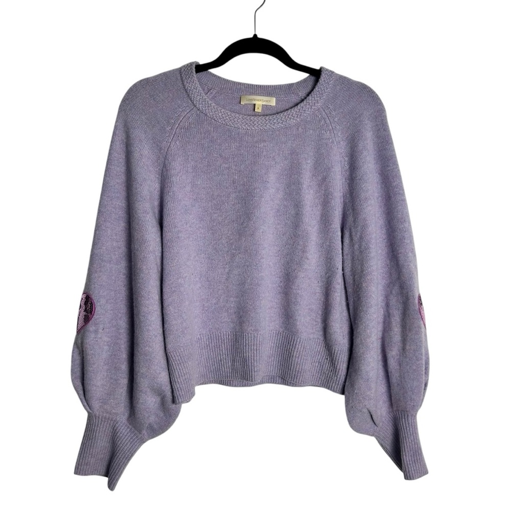Loveshackfancy LSF FAMOUS Ashland lt  Purple Sequin Pullover Sweater M